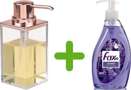 Modern Bakır Tasarımlı Sıvı Sabunluk Ve 1 Adet 400 Ml Sıvı Sabun Lavanta Kokulu