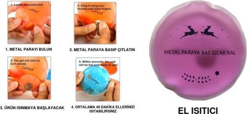 Pembe Ceylan Cep Sobası,El Isıtıcı,Sıcak Su Torbası Pvc 9Cm