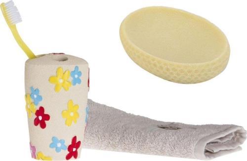 Diş Fırçalık Ve Sabunluk 2 Li Set,Renkli Çiçek