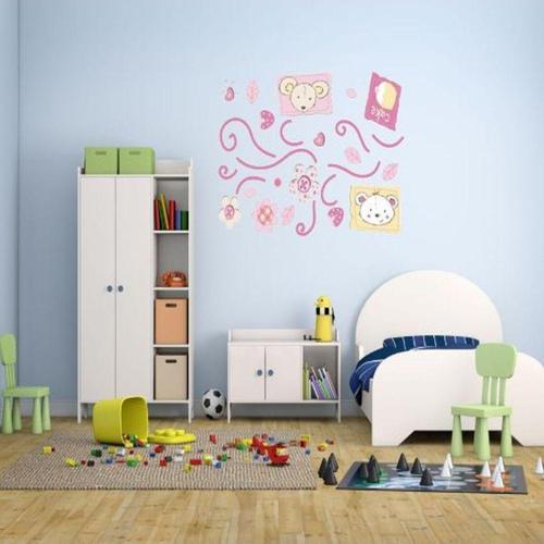 Duvar Süsü (Sticker) 2 Adet Çiçekli Ağaç Desenli Pvc 70X50X0,5Cm