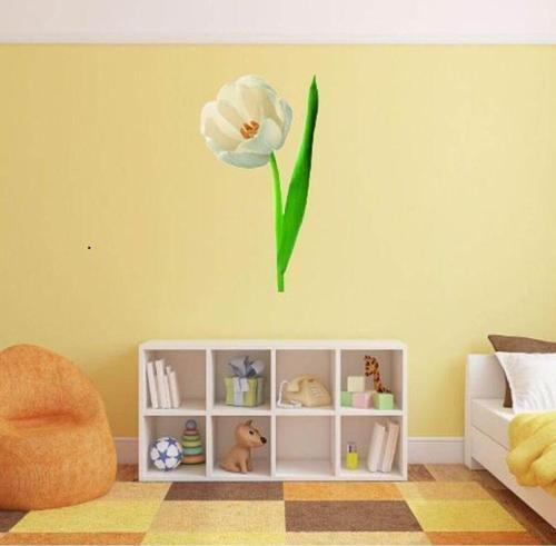 Duvar Süsü (Sticker) 2 Adet Çiçekli Şeffaf Filmli Pvc 70X50X0,5Cm