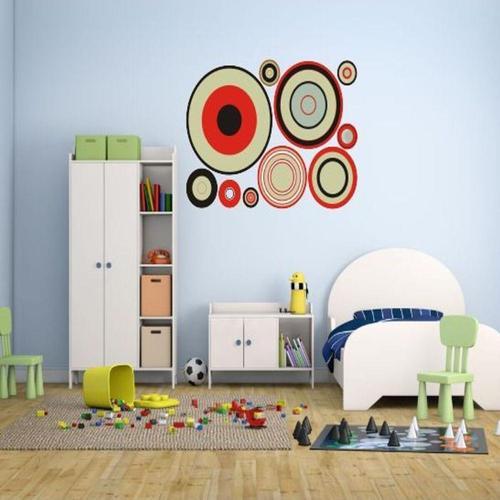 Duvar Süsü (Sticker) 2 Adet Geometrik Halkalı Pvc 48X33X0,5Cm