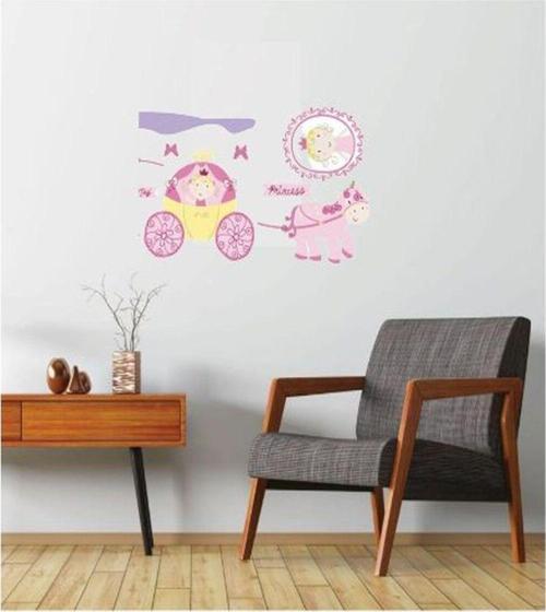 Duvar Süsü (Sticker) 2 Adet Prenses Desenli Pvc 70X50X0,5Cm