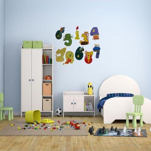 Duvar Süsü (Sticker) 2 Adet Renkli Rakamlı Pvc 48X33X0,5Cm