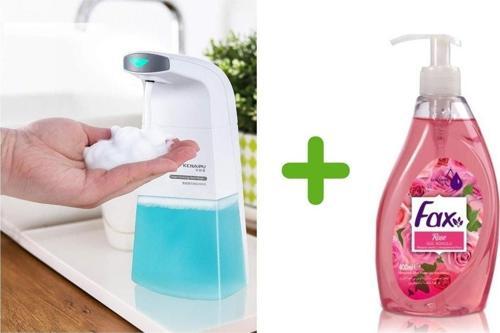Sensörlü Fotoselli Sıvı Sabunluk 21X10X5Cm Ve 1 Adet 400 Ml Sıvı Sabun Gül Kokulu