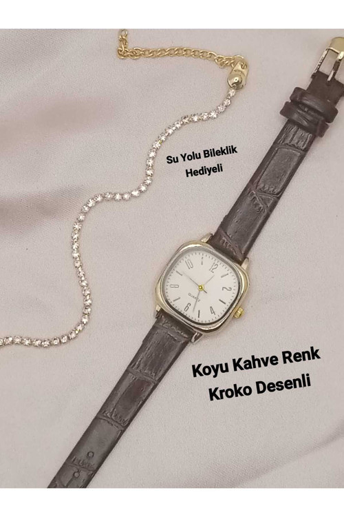 Bella Model Koyu Kahverengi Kordon Özel Tasarım Kadın Kol Saati