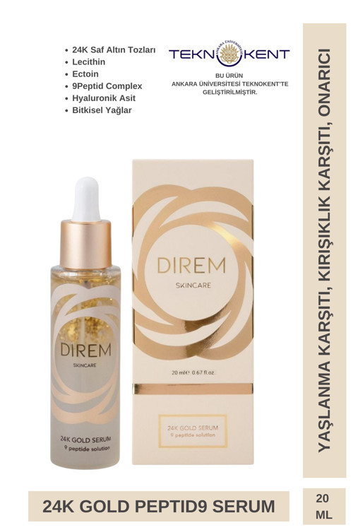 24K Saf Altın & 9Peptide İçeren Yaşlanma ve Kırışıklık Karşıtı Onarıcı Serum