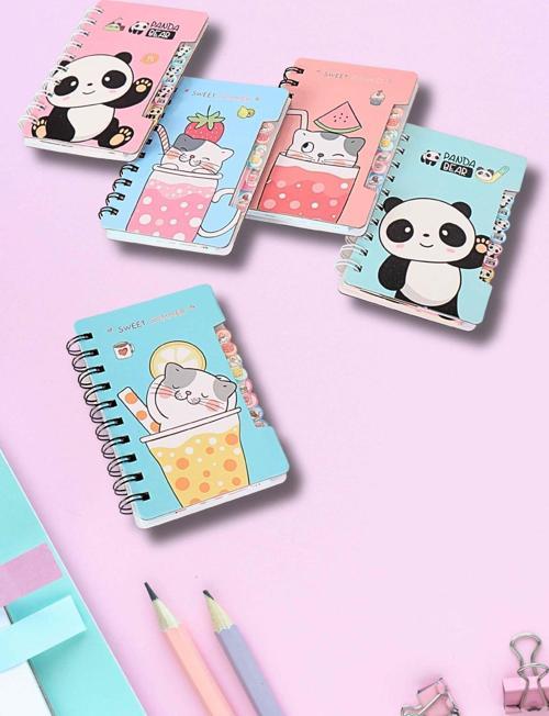 ÖZEL TASARIM SEVİMLİ KEDİ VE PANDA 2 ADET AJANDA SETİ