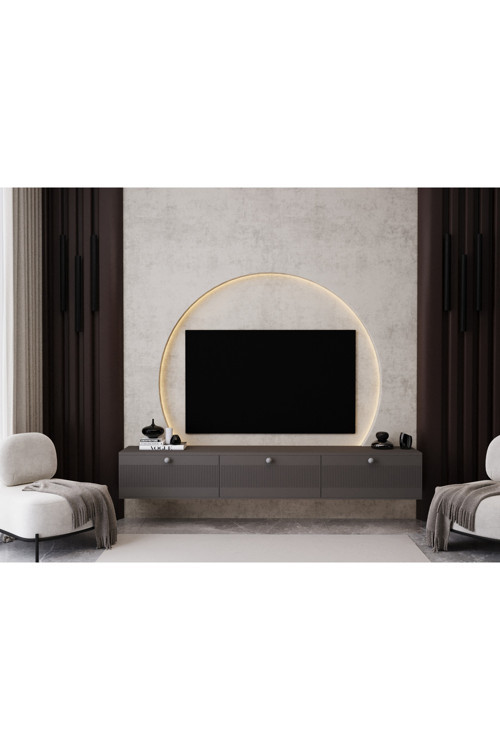 MELURA TV ÜNİTESİ 180 CM 3 KAPAKLI %100 MDF DUVARA MONTE