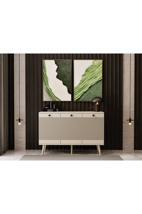 MELURA KONSOL 120 CM %100 MDF LAKE AHŞAP AYAK