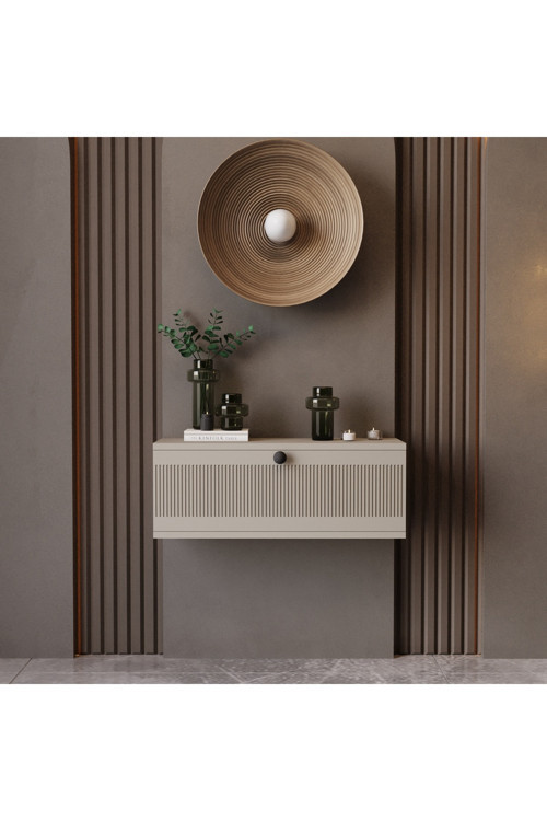 50 cm Melura Dresuar – %100 MDF Kapaklı Duvara Monte Şık ve Modern Tasarım