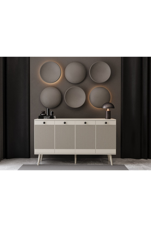 MELURA KONSOL 160 CM %100 MDF LAKE AHŞAP AYAK