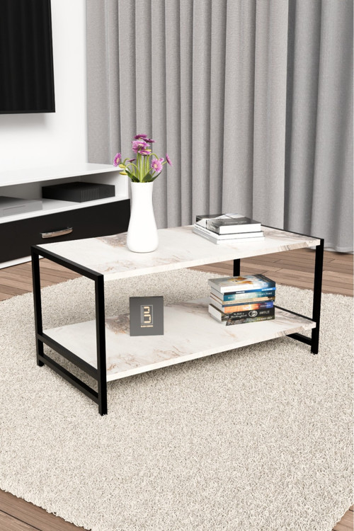 Modern & Şık Orta Sehpa Metal Çerçeve ile Dayanıklı Tasarım, Minimalist ve Fonksiyonel, Salon ,Ofis