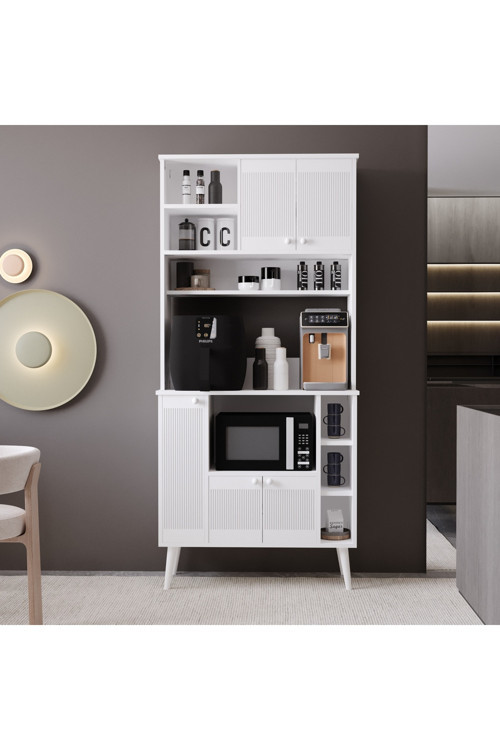 Melura Kahve Ünitesi - Kahve Köşesi %100 Mdf 90 Cm Çok Amaçlı Dolap