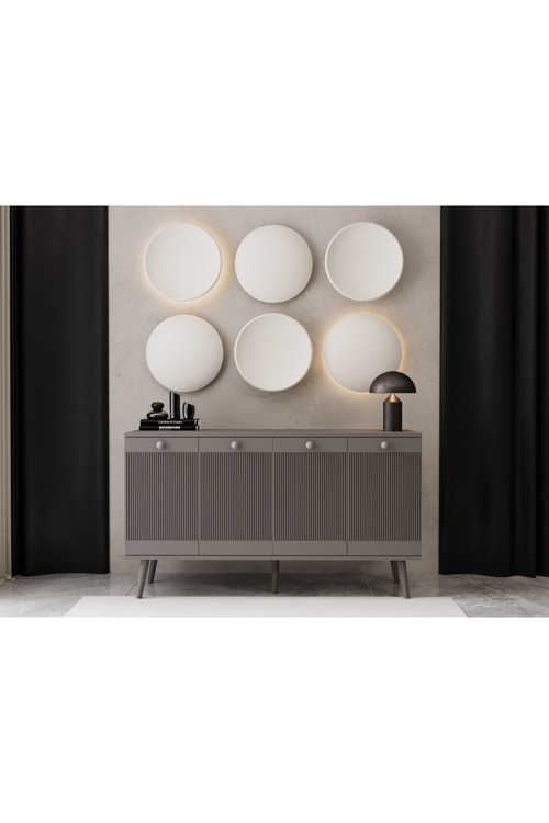 MELURA KONSOL 160 CM %100 MDF LAKE AHŞAP AYAK