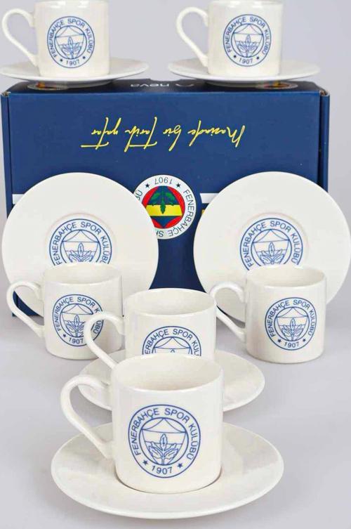 LİSANSLI FENERBAHÇE 6 KİŞİLİK TÜRK KAHVESİ FİNCAN TAKIMI