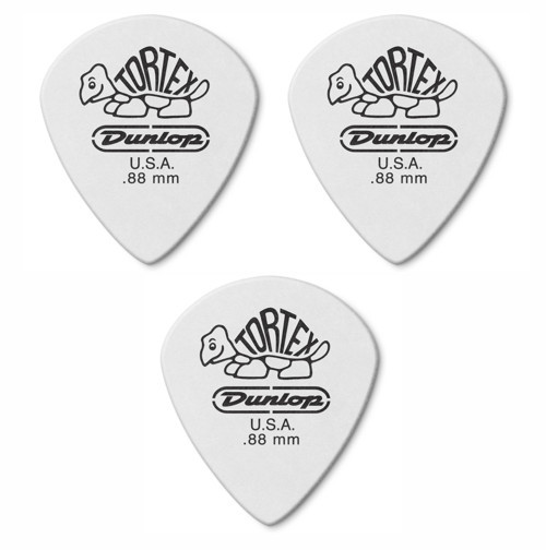478R.88 3 Adet Beyaz Gitar Penası (0.88 mm) Tortex White Jazz III