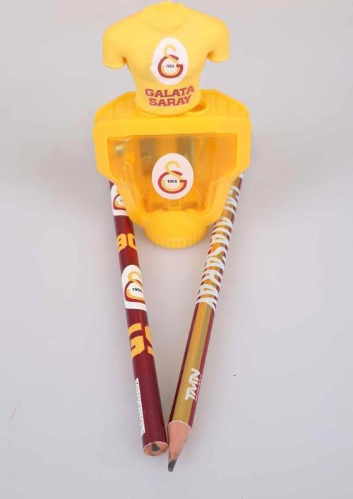 LİSANSLI GALATASARAY 2'Lİ KURŞUN KALEM VE OTOMATİK Kalemtıraş SETİ 