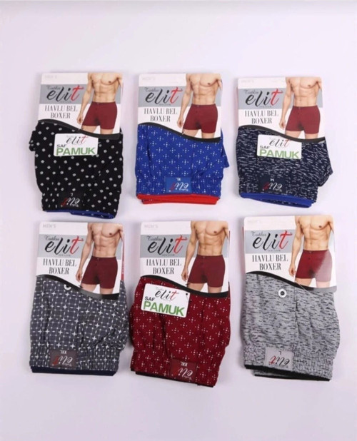 1102 ERKEK KARIŞIK DESENLİ HAVLU BEL BOXER 6 ADET