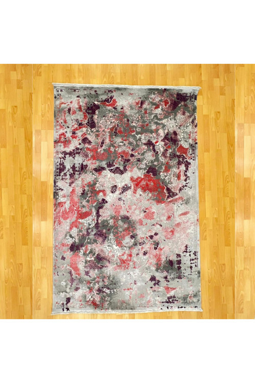 Renkli Soyut Çiçek Desenli Modern 160 X 230 Yün Halı