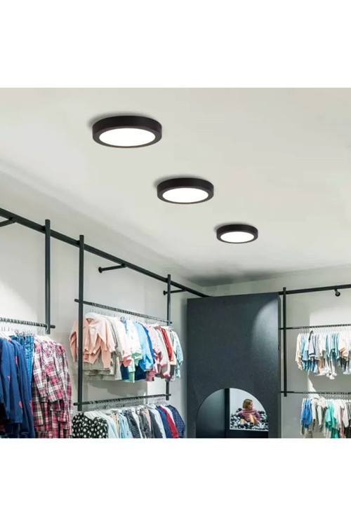 30 W Led Panel - Gün Işığı (3200K) - Siyah Kasa - Yuvarlak - Sıva Üstü - CT-5238G