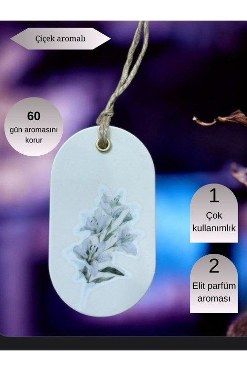 Aromanya Beyaz Zambak Resimli Koku Taşı-Çiçek Bahçesi