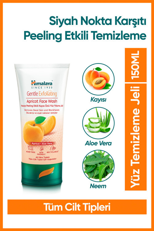 Peeling Etkili Hassas Yüz Temizleme Jeli, Kayısı, Aloe Vera, Parabensiz, Tüm Ciltler, 150 Ml