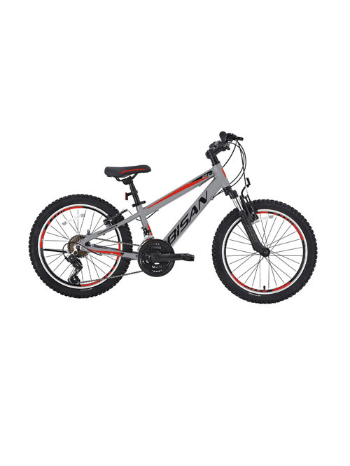 COOPER ÇOCUK BİSİKLETİ 30 CM V FREN 24 JANT 21 VİTES AÇIK GRİ KIRMIZI