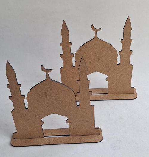 2 Adet Cami Maket Ahşap Boyama Dini Aktivite Okul Kurs Etkinlik Seti