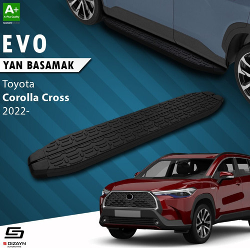 S-Dizayn Toyota Corolla Cross Evo Siyah Yan Basamak 183 Cm 2022 Üzeri