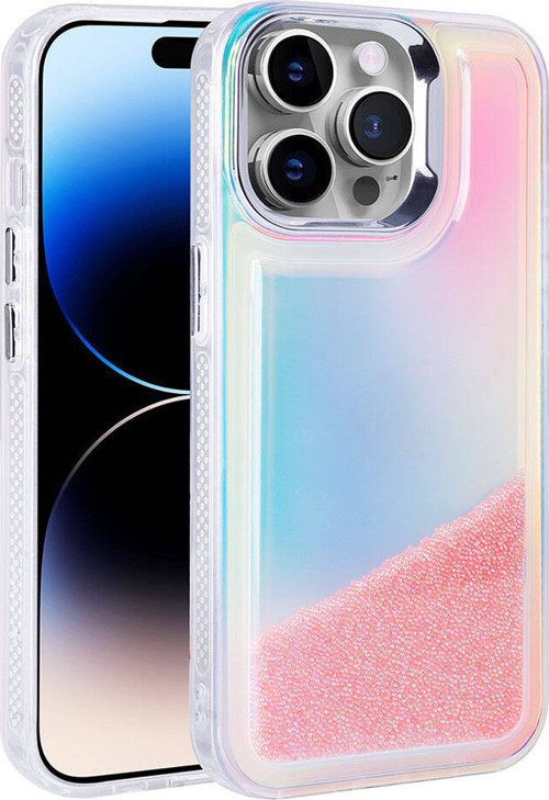 iPhone 14 Pro Max Kılıf Airbagli Renkli Arka Yüzey Hareketli Boncuk Tasarımlı Silikon Kapak