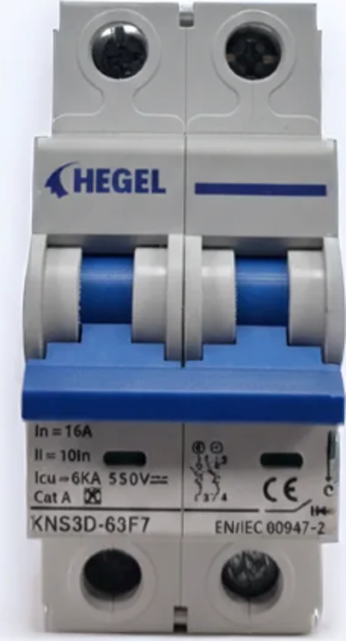 DC DEVRE KESİCİ 550Vdc 2P 16A
