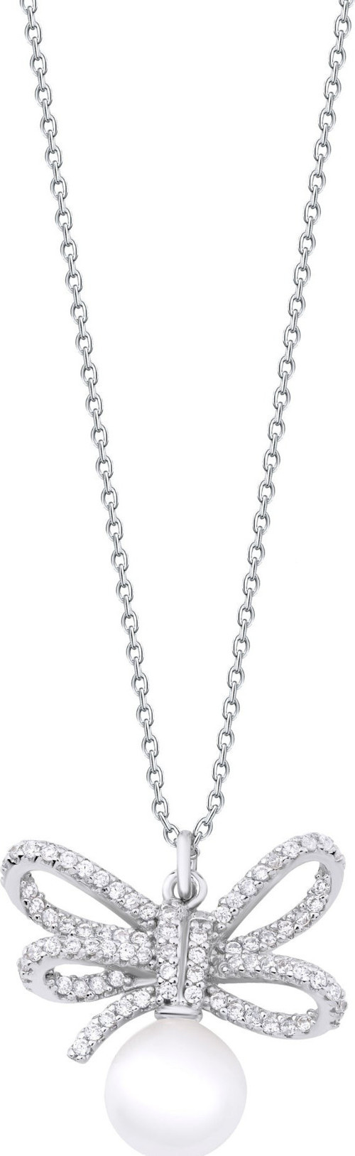 Ribbon Pave Pendant Kolye | Rodyum Kaplama (925 Ayar Gümüş Üzerine), Zirconium