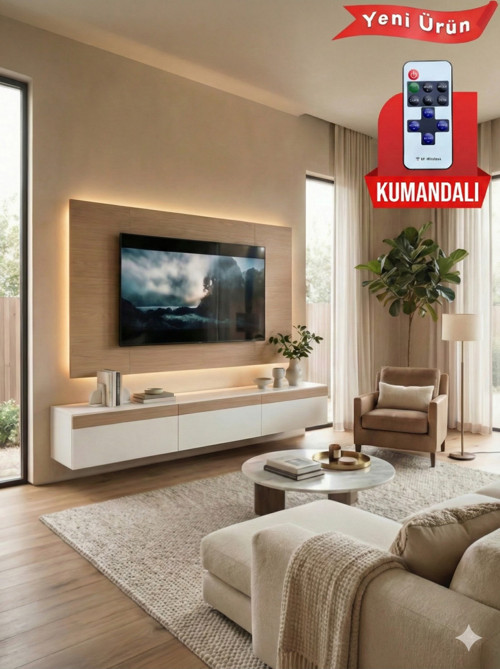 PURELINE LEDLİ DUVAR TV ÜNİTESİ 180 CM