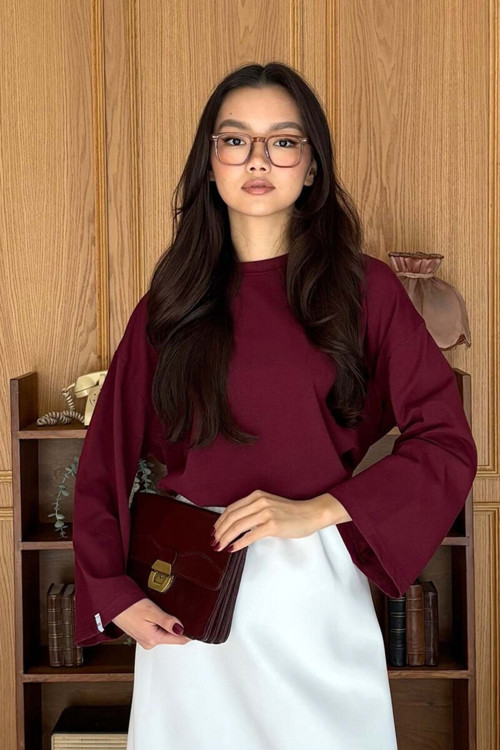 Bordo Uzun Kollu Basic Body