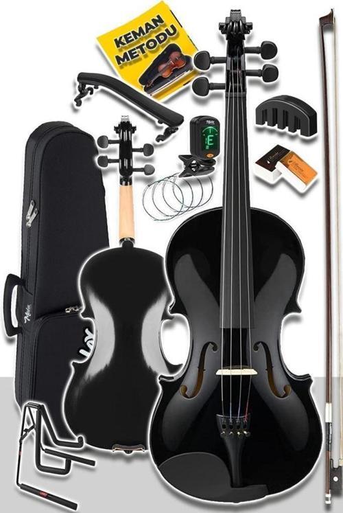 HGA44BK-STYS Full Siyah Set Keman 4/4 (Yastık Stand Tuner Susturucu Yedek Tel Reçine Çanta Yay)