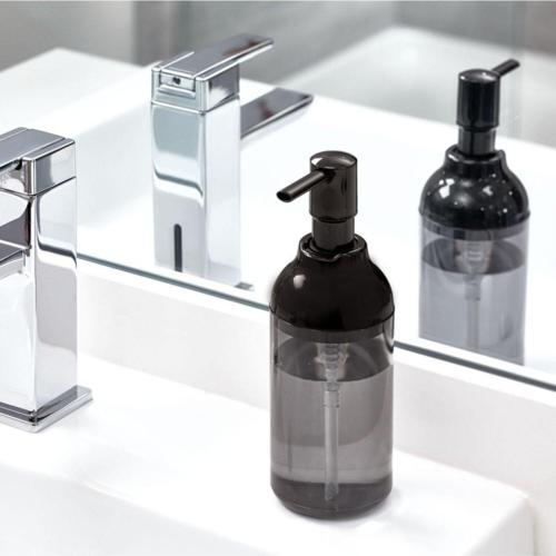 Sıvı Sabunluk Füme Siyah Renkli Akrilik 8X8X16Cm 360Ml