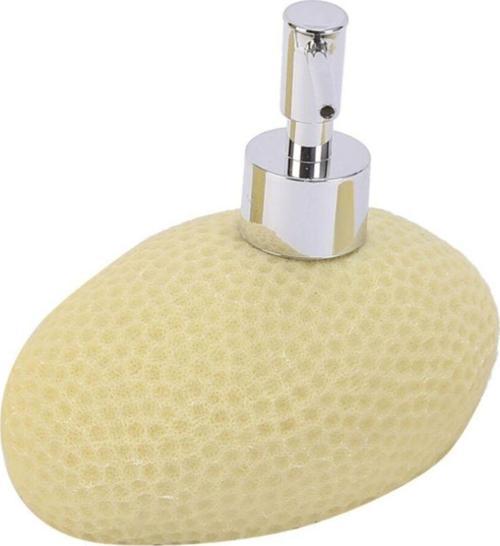 Sıvı Sabunluk Sarı Petek Desenli Poliresin 14X8X14Cm 400Ml
