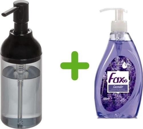 Siyah Füme Sıvı Sabunluk Ve 1 Adet 400 Ml Sıvı Sabun Lavanta Kokulu