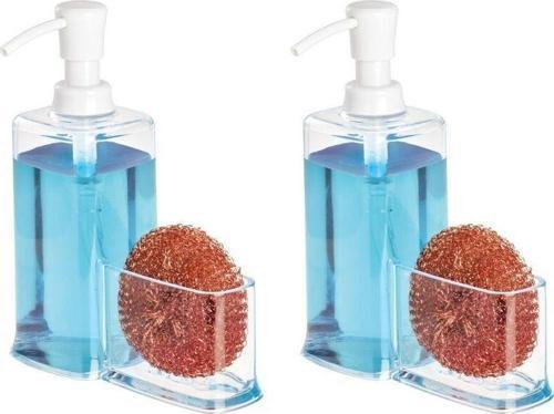 Süngerlikli Beyaz Sıvı Sabunluk 2 Adet 15X7X20Cm 470Ml