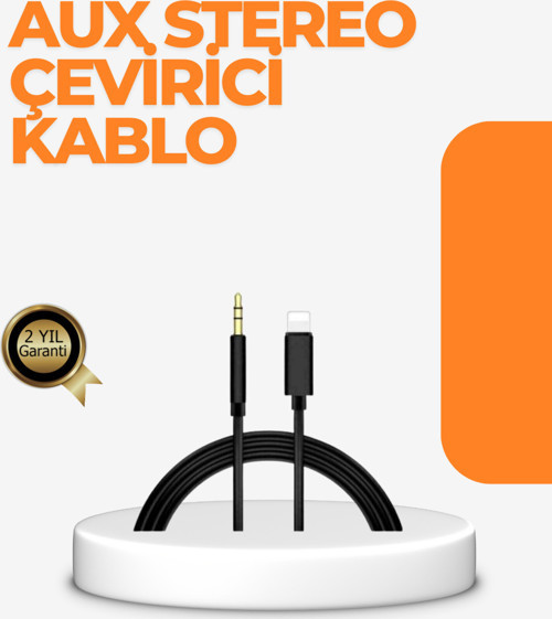 Lightning Girişli Cihazlar İçin 3.5mm Aux Ses Kablo Dönüştürücü 1M - FKU9305-4422