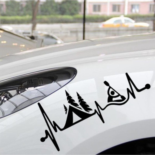 Kamp Çadırı Kayık Kalp Atışı Tasarım Oto Motosiklet Sticker 2 Parça 20*8 Cm