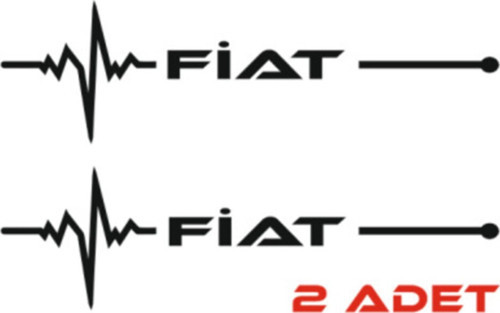 Fiat Nabız Sticker Siyah 30*8 Cm