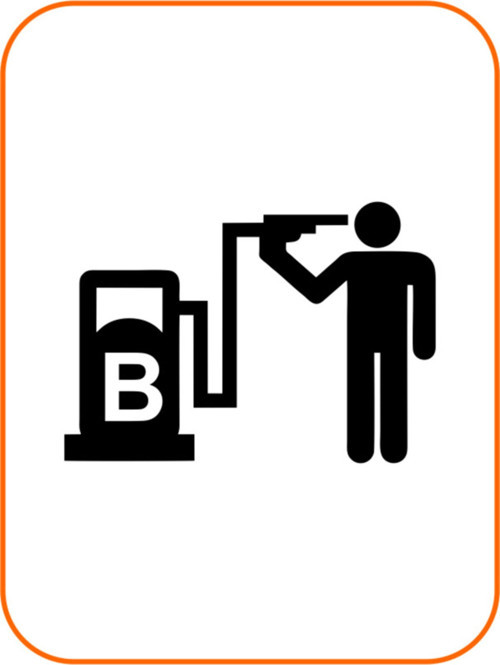 Oto Yakıt Depo Yakıt Kapağı Sticker Siyah 14*10 Cm