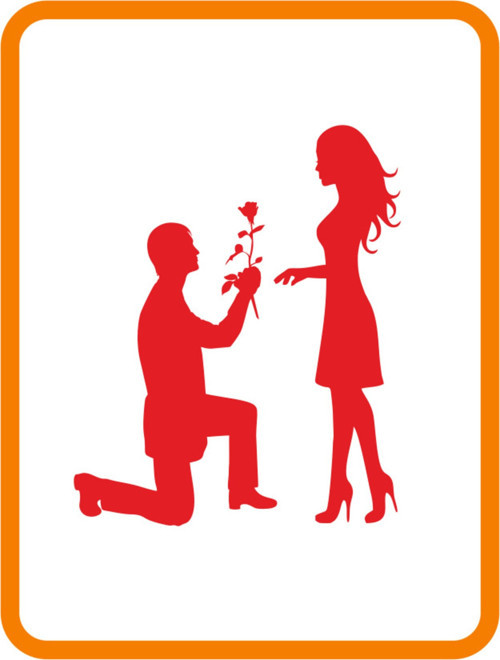 Evlilik Teklifi Oto Cam Sticker Kırmızı 24*20 Cm