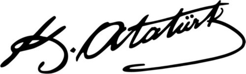 Atatürk Imza Araba Laptop Duvar Folyo Sticker 25X7 5 Cm