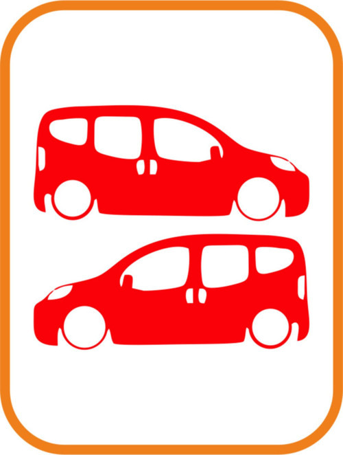 Oto Cam Sticker 2' Li Kırmızı 20*9 Cm