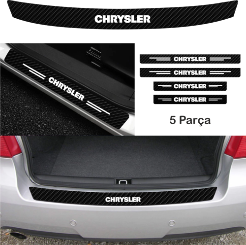 Chrysler Lhs İçin Uyumlu Aksesuar Oto Bağaj Ve Kapı Eşiği Sticker Set Karbon