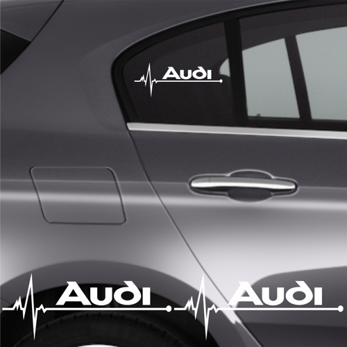 Audi A6 İçin Uyumlu Aksesuar Oto Ritim Sticker 2 Adet 20*9 Cm