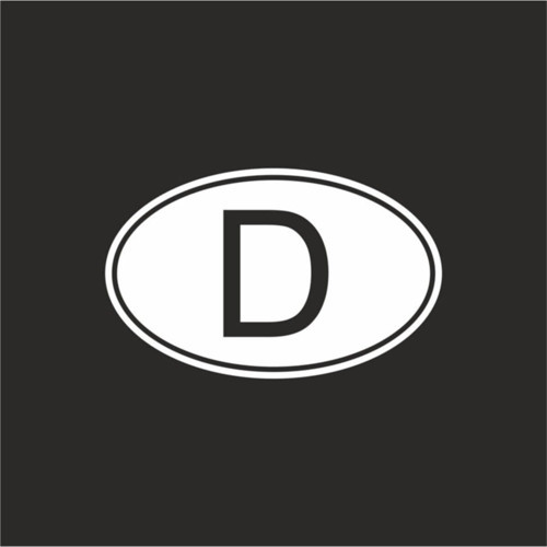 D Deutschland Almanya Oval Oto Sticker 2 Adet Beyaz